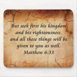 Mousepad Matthew 6:33 Bíblia Verse