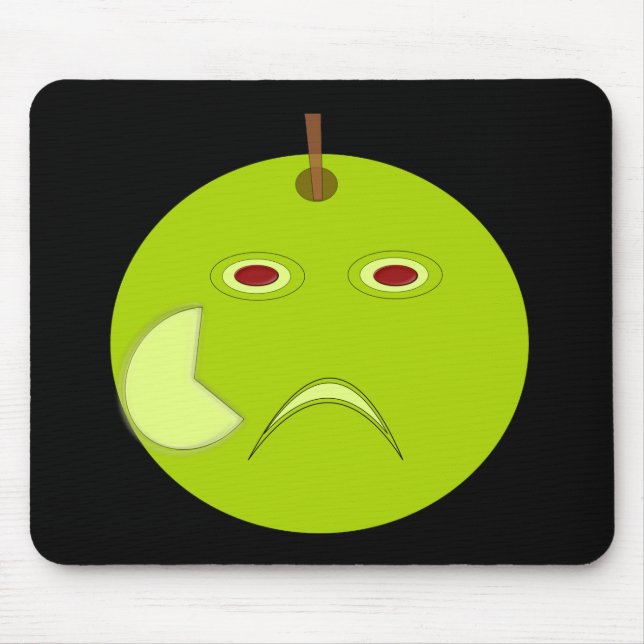 Mousepad Mau Apple com Bloco de Mão de Halloween com cicatr (Frente)
