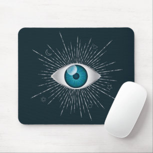 Mousepad Mau de Olhos Nazares de Azul Silver e Teal