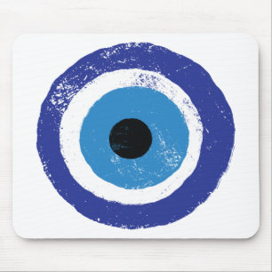Mousepad Mau Olho Artístico Azul Grego