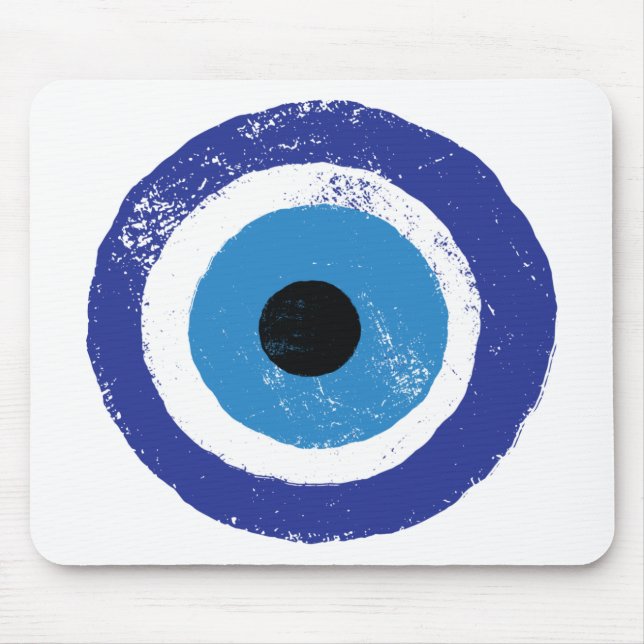 Mousepad Mau Olho Artístico Azul Grego (Frente)