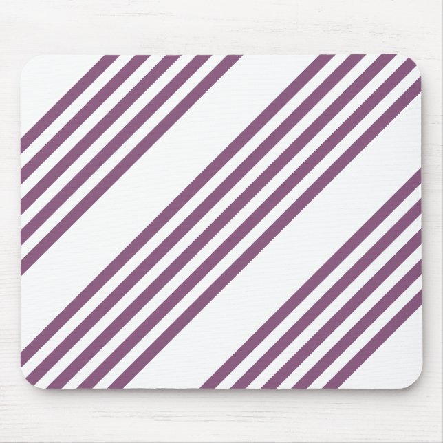 Mousepad Mauve purple and white five stripes pattern (Frente)