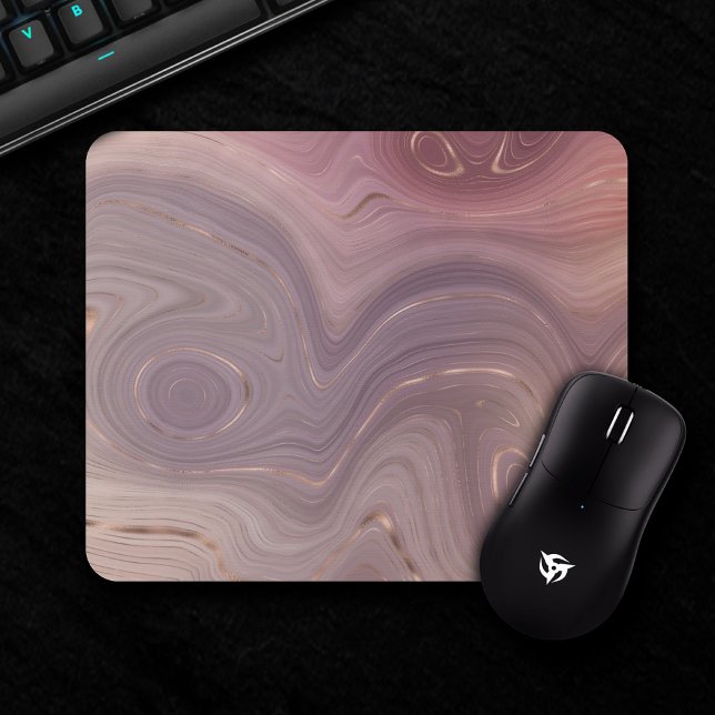Mousepad Mauve Strata | Cinza-rosa poeirento e agato Dourad (Criador carregado)
