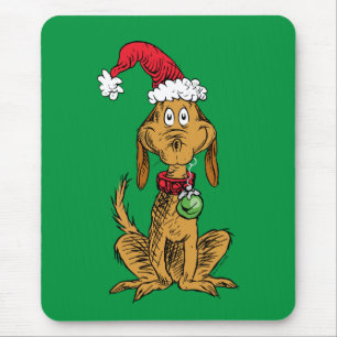 Mousepad Max o Cão com Chapéu de Papai Noel
