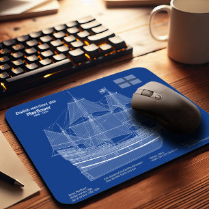 Mousepad Mayflower - planos de projeto de navio ABD