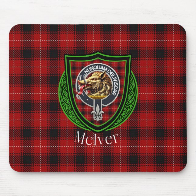 Mousepad McIver Scottish Clan Tartan & Crest (Frente)