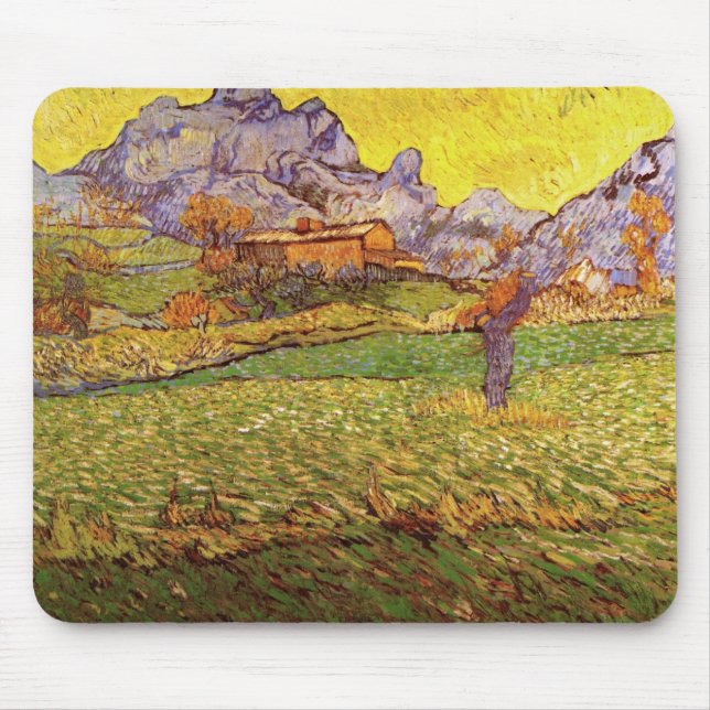 Mousepad Meadow em Montanhas por Vincent van Gogh (Frente)