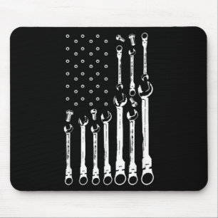 Mousepad Mecânico do carro de bandeira Patriótica Americano
