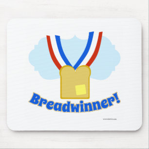 Mousepad Medalha Breadwinner Cartoon Engraçado Emprego