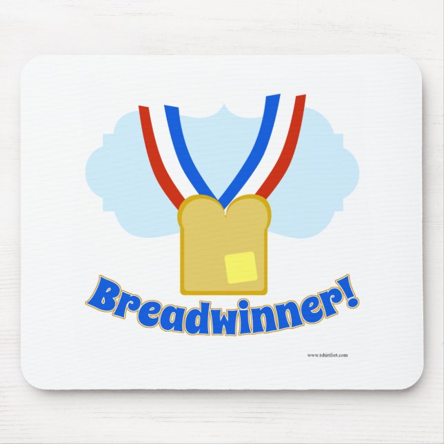 Mousepad Medalha Breadwinner Cartoon Engraçado Emprego (Frente)