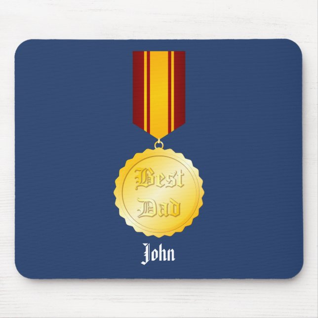 Mousepad Medalha de Melhor Pai para o Dia dos Pais (Frente)