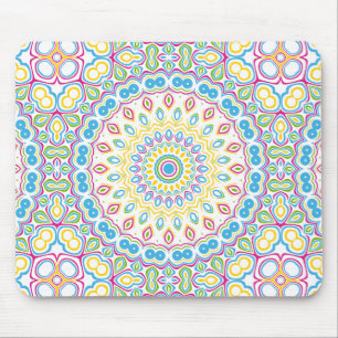 Mousepad Medalhão Colorida Primavera Mandala
