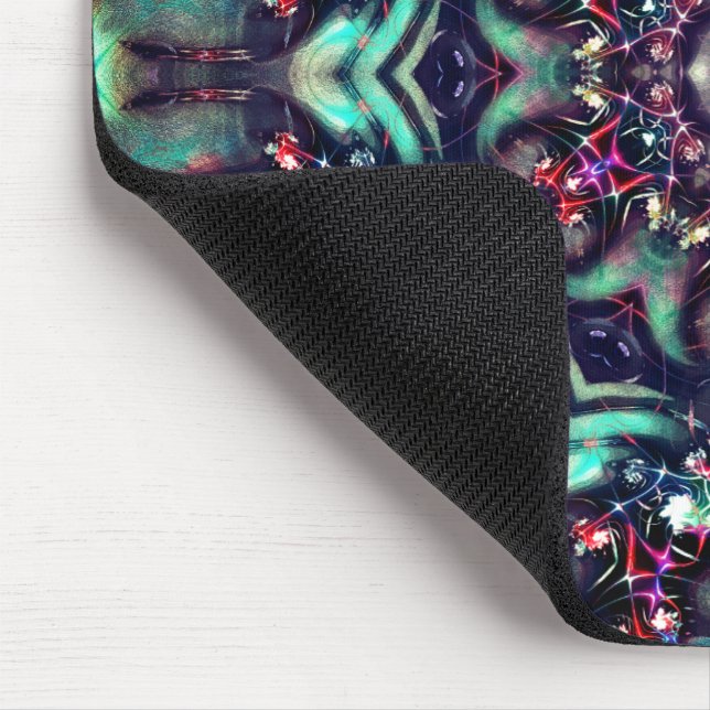 Mousepad Medalhão violeta de galho gradiente na areia escur (Canto)