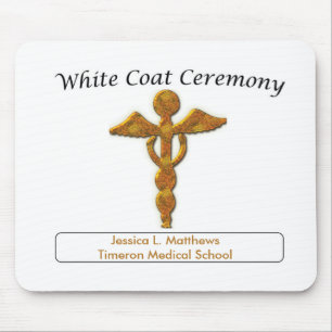 Mousepad Medicina Dourada de cerimônia de Casaco branco, M