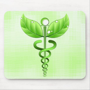 Mousepad Medicina para Alternativos de Caduceus Verde Claro