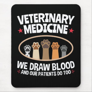 Mousepad Medicina Veterinária Nós Desenhar Sangue Engraçado