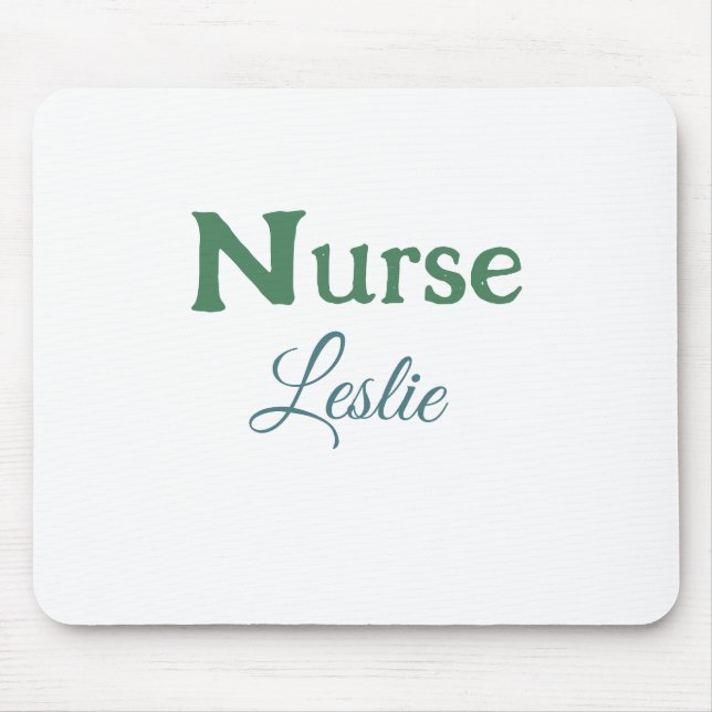 Mousepad Médico enfermeiro adiciona nome texto azul verde s (Frente)