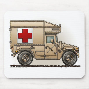 Mousepad Médico militar de Hummer da ambulância