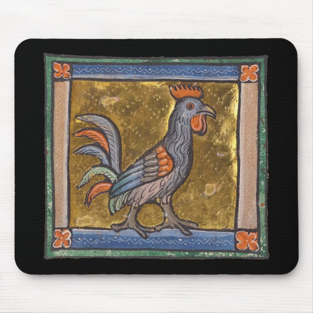 Mousepad Medieval Bestiary Rooster c. 1270 (Frente)