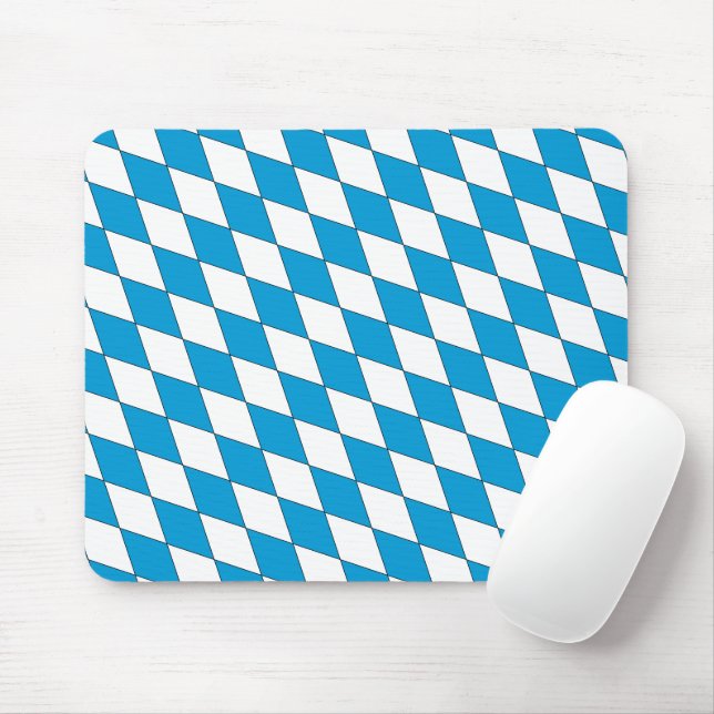 Mousepad Medieval Blue White Bavaria Lozenges Pattern (Com mouse)