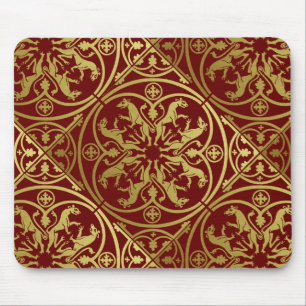 Mousepad Medieval Renaisance Herald Lion Leopard Metálico