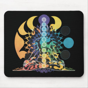 Mousepad Meditação Colorida Cósmica do Chakra Energia Espir