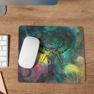 Mousepad Meditação de Elefante de Aquarela