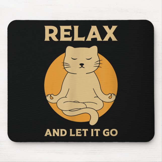 Mousepad Meditação de Ioga Zen com Gráfico de Gatos Engraça (Frente)
