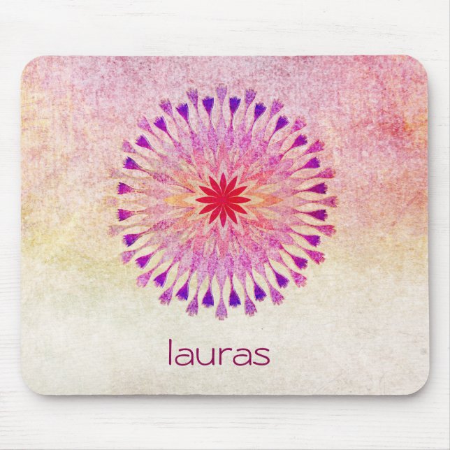 Mousepad Meditação de Yoga de Aquarela de Flor Lotus (Frente)