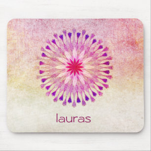 Mousepad Meditação de Yoga de Aquarela de Flor Lotus