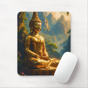 Mousepad Meditação Dourada nos Picos Tailandeses
