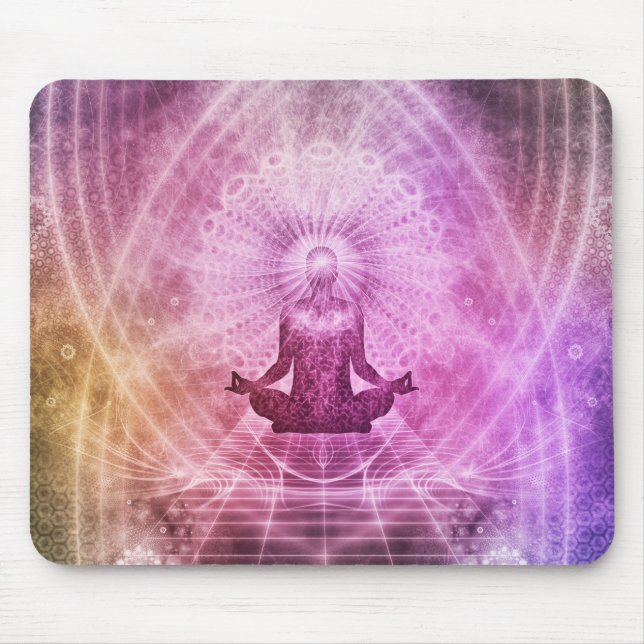 Mousepad Meditação espiritual de Yoga Zen Colorida (Frente)