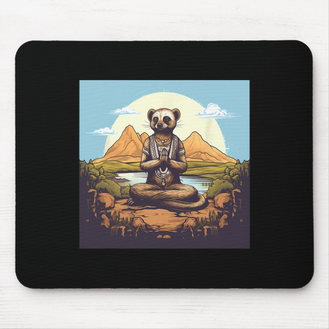 Mousepad Meditação Yoga de Suricata (Frente)