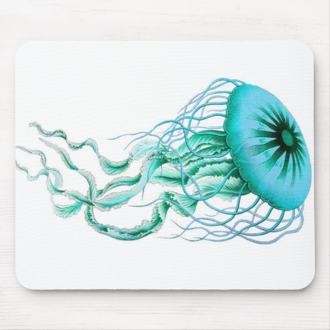 Mousepad Medusa de turquesa náuticas/tapete do rato da (Frente)