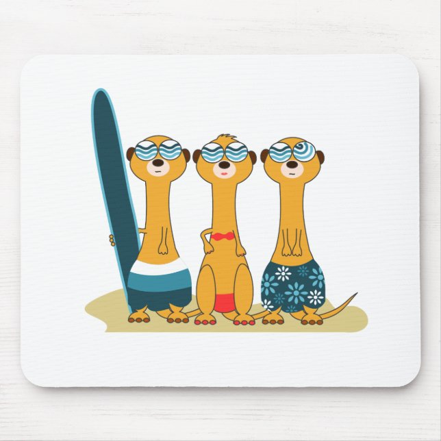 Mousepad Meercats surfando (Frente)