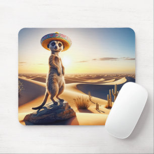 Mousepad Meerkat Vestindo um Sombrero Mexicano