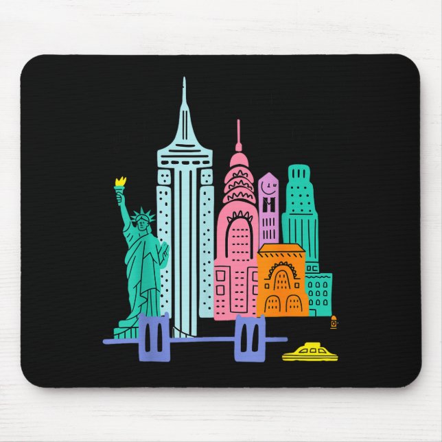 Mousepad Meet Me In New York - Cute Us State Travel Retro D (Frente)