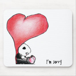 Mousepad Megg: Uma panda bonito - coração, eu sou pesaroso