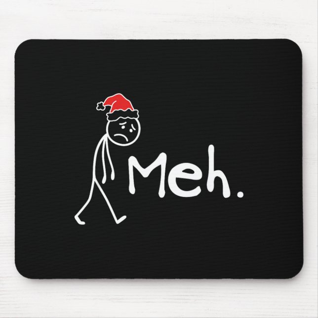 Mousepad Meh. Funny Christmas Introvert  (Frente)