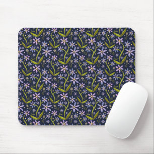 Mousepad Meia-noite Margaridas Dançantes em Aquarela