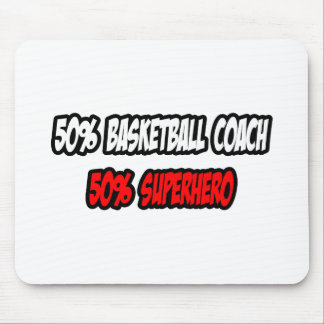Mousepad Meia treinadora de basquete... meio super-herói