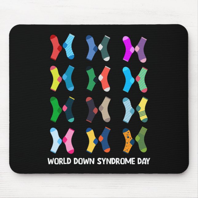 Mousepad Meias do Dia da Síndrome de Down Wdsd  (Frente)