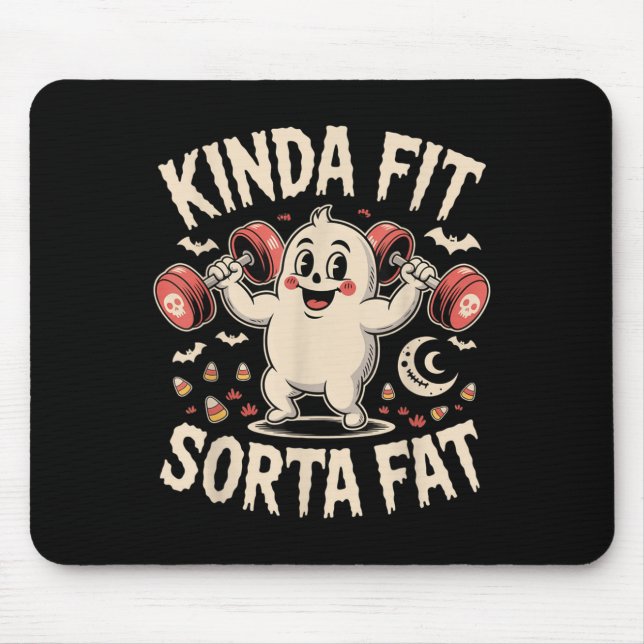 Mousepad Meio Ajustado Sorta Gorda Engraçada Gym Retro Fant (Frente)