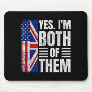 Mousepad Meio americano meio britânico bandeira dos EUA rei
