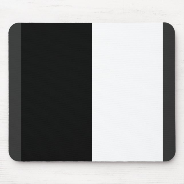 Mousepad meio branco meio preto, meio preto meio branco (Frente)