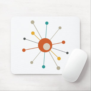 Mousepad Meio século de Starburst de Idade Atômica Laranja