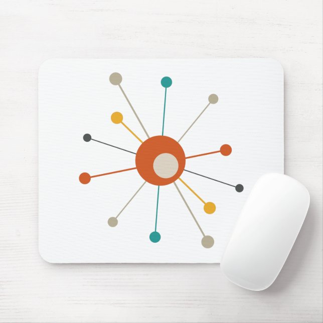 Mousepad Meio século de Starburst de Idade Atômica Laranja  (Com mouse)
