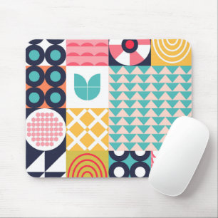 Mousepad Meio século Geométrico Colorido
