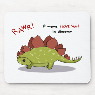 Mousepad Meios de Rawr eu te amo no Stegosaurus do