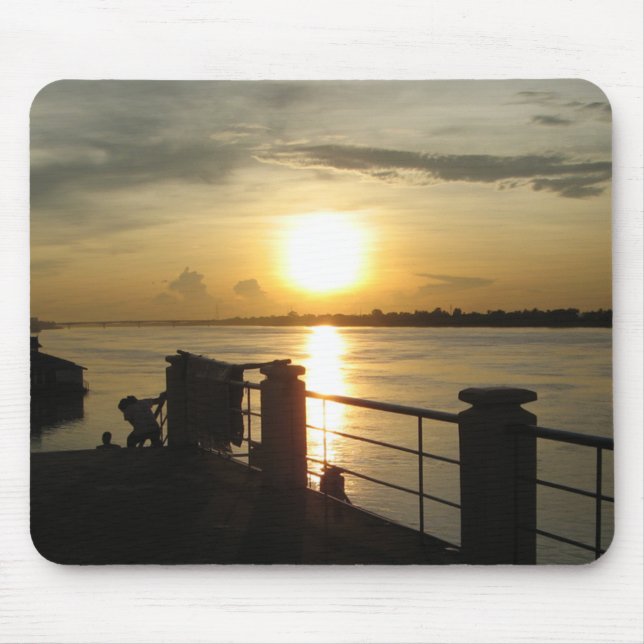 Mousepad Mekong River Sunset ... Nong Khai, Isaan, Tailândi (Frente)